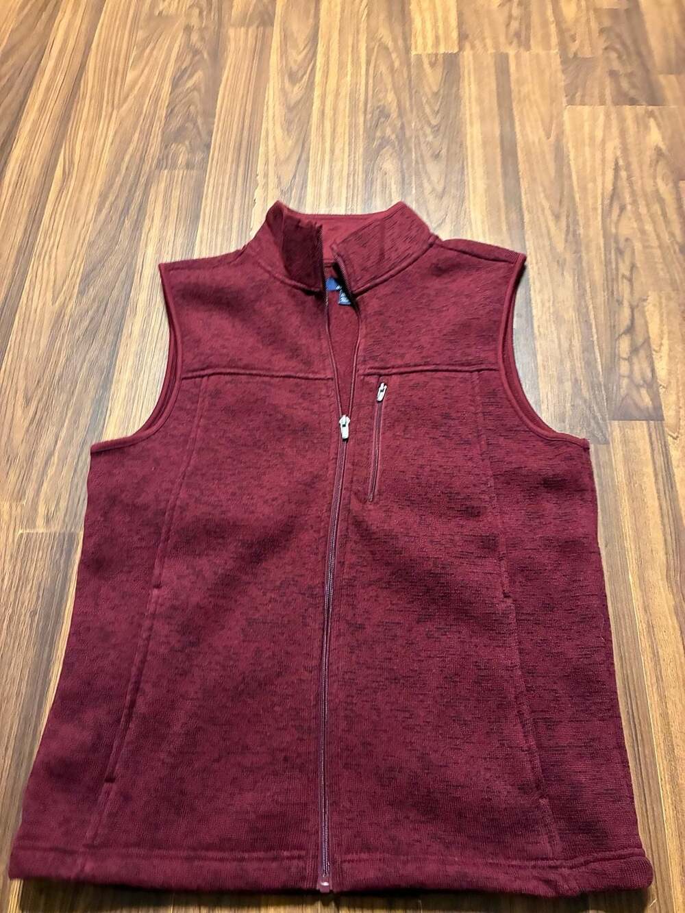George Men's Sweater Fleece Full-Zip Vest, Burgundy Marled